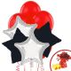 Silver Red And Black Party Decorations Balloon Bouquet