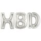 Hbd Alphabet Word Balloons Silver Foil Celebration Letters 40 Inches
