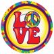Forum Novelties X75803 Hippie Decoration Dessert Plate, Multi-Colour, One Size