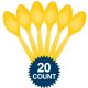 Amscan 8001.09 Tableware Premium Plastic Forks, One Size, Sunshine Yellow