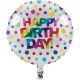 Creative Converting 331788 Metallic Balloon, 18 Inches, Rainbow Foil Birthday, 7.8 Inches,Multicolor