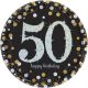 Amscan 8 Count 50Th Sparkling Celebration Dessert Plates, 7 Inches, Multi
