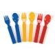 Fun Express Block Party Fork & Spoon Set (16Pc) For Birthday Party Supplies Solid Tableware Cutlery Birthday 16 Pieces
