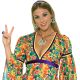 Forum Novelties Hippie Peace Sign Necklace And Earrings, One-Size, Silver (Clip On)