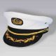 Forum Yacht Captains Hat Costume, -White/Gold, Adult
