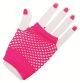 80S Neon Fishnet Gloves Short Pink