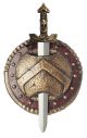 California Costumes Spartan Combat Shield And Sword, Red/Gold, One Size Costume Accessory
