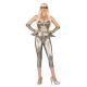 Forum Womens Molten Metal Corset Top, Standard, Silver