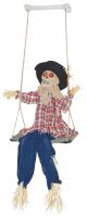 Halloween Animated Kicking Scarecrow On Swing Decoration, 31 Inch