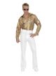 Charades Mens Disco Shirt, Gold, Small