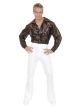 Charades Mens Sequin Disco Shirt, Multi/Black, Large