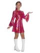 Charades Little Girls Fuchsia Swirl Disco Diva Childrens Costume, As Shown, X-Small