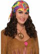 Forum Novelties, Womens Hippie Head Scarf W Wig, Brown, Standard