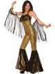 Womens Disco Queen Gold Jumpsuit Std