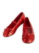 Girls Ballet Shoe Red 4/5