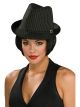 Rubies Pinstripe Fedora Costume, Black, One Size