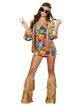 Roma Costume 3 Piece Hippie Hottie Costume, Multi/Brown, Small/Medium