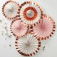 Floral & Rose Gold Foiled Party Fan Decorations 5 Pack
