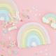 Ginger Ray Pastel Rainbow Shaped Foiled Paper Napkin- 16 Pack Pastel Party