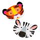 Talking Tables Face Safari Jungle Zoo Animal Tiger Zebra Party Plates, Pack Of 12, Width 23Cm, 9 Inches, Orange, White And Black