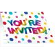 Creative Converting 337695 Rainbow Foil Party Invitations, 8 Count, Multicolor