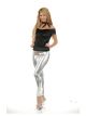 Charades Womens Liquid Metal Legging, Silver, Medium