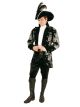 Charades Mens Long John Silver Pirate Jacket, Black, Small