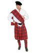 Charades Mens Scottish Kilt, Red Plaid, Medium