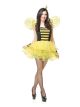 Charades Womens Sweet Bee Costume Dress With Wings, Black/Yellow, Large
