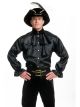 Charades Mens Pirate Captain Shirt, Black, X-Small