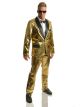 Charades Mens Disco Ball Tuxedo Set With Pants, Gold/Black, Small