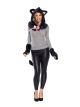 Charades Black Cat Hooded Adult Costume Set, As Shown, One Size