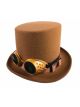 Forum Novelties Unisex-Adults Steampunk Hat W/Goggles, Brown, Standard