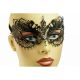 Women's Laser Cut Metal Venetian Pretty Masquerade Mask, Black