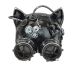 Silver Steampunk Kitty Cat Women's Costume Half Mask with Goggles
