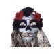 Kbw Women's Day of the Dead Flowers & Veil Full Mask
