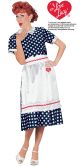 Women's Licensed I Love Lucy Polka Dot Dress , Blue, Small (6-8)