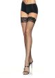 (2 Pair) Womens Fishnet Stockings with Stay Up Lace Top Black