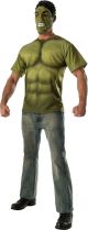 Men's Incredible Hulk Costume Top and Mask Avengers 2 Costume, Large