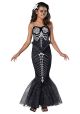 Skeleton Mermaid Girls Tween Costume, Black, Large(12-14)