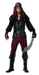 Men's Ruthless Rogue Pirate Buccaneer Swashbuckler, Black/Red, Extra