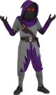 Mage Fade in/Out Child Costume Fortnite Inspired, Gray/Purple,