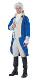 Men's George Washington Costume, Blue/Tan, X-Small