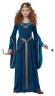 Queen, Knight Medieval Princess Girls Costume, Teal, Medium