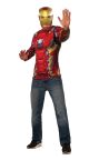 Captain America Civil War Iron Man Costume Top and Mask Multi Extra