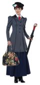Women's English Nanny Adult Costume, Gray/Navy, X-Large