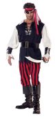 Men's Adult-Cutthroat Pirate, Black/Red/White, Extra Large