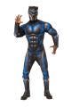 Men's Deluxe Black Panther Muscle Chest Battle Suit Costume, X-Large
