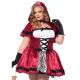 Women's Plus-Size Gothic Red Riding Hood Costume Red and White 1X-2X