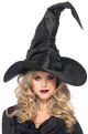 Women's Large Ruched Witch Hat Black One Size